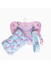 OMG Accessories Bow Quilted Scrunchies Coin Pouch Keychain Set {Light Blue}
