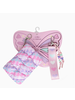 OMG Accessories Heart Quilted Scrunchies Coin Pouch Keychain Set {Pink}