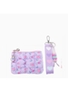 OMG Accessories Floral Quilted Scrunchies Coin Pouch Keychain Set {Purple}