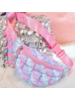 OMG Accessories Quilted Scrunchies Heart Printed Fanny Pack {Light Blue}
