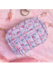OMG Accessories Quilted Scrunchies Floral Printed Pouch {Lavender}