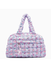 OMG Accessories Quilted Scrunchies Floral Printed Medium Duffle Bag {Lavender}