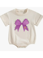 Ntrl CO. Tigers Bow Crew Short Sleeve Bubble {Crm/Purp/Gld}