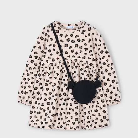 Mayoral Leopard Dress w/ Purse {Ivory}
