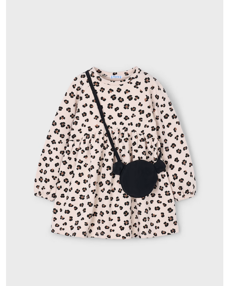 Mayoral Leopard Dress w/ Purse {Ivory}