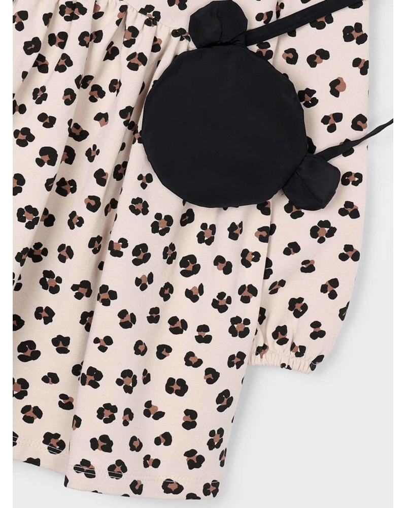 Mayoral Leopard Dress w/ Purse {Ivory}