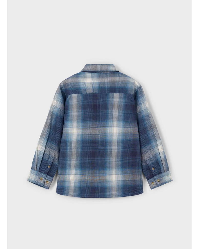 Mayoral Plaid Shirt/Jean Set {Steel/Navy}