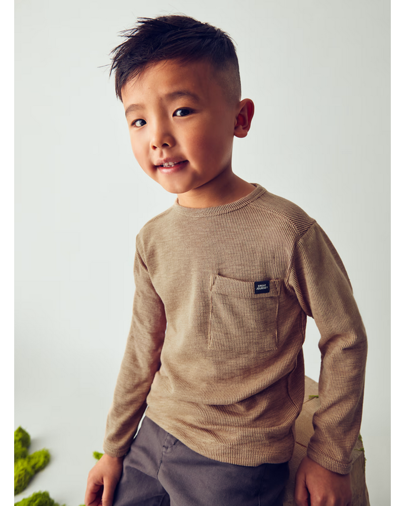 Mayoral Henley Shirt/Jean Set {Caramel/Blk Denim}