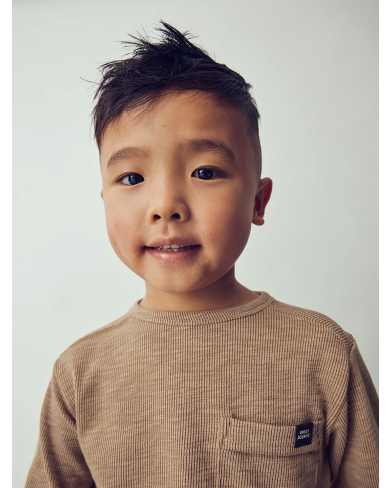 Mayoral Henley Shirt/Jean Set {Caramel/Blk Denim}