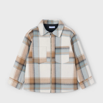 Mayoral Plaid Shacket {Caramel/Blk/Crm}