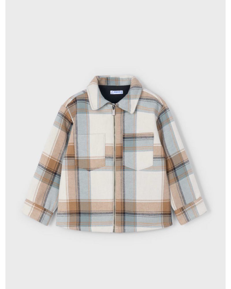 Mayoral Plaid Shacket {Caramel/Blk/Crm}