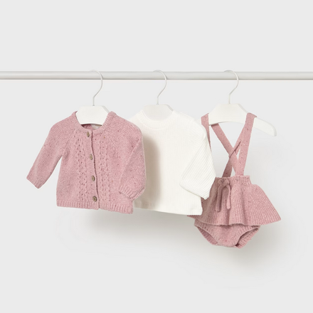 Mayoral 3Pc Sweater Set {Rose}