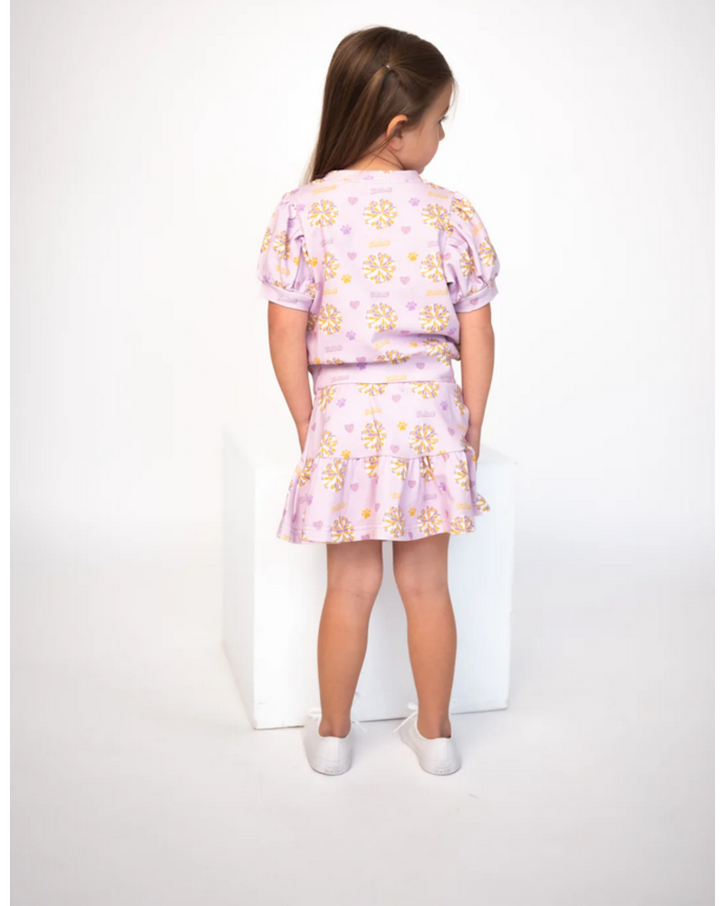 Ntrl CO. Pom-Pom Paws Swirl, Twirl & Whirl Skirt Set {Wht/Purp/Gld}