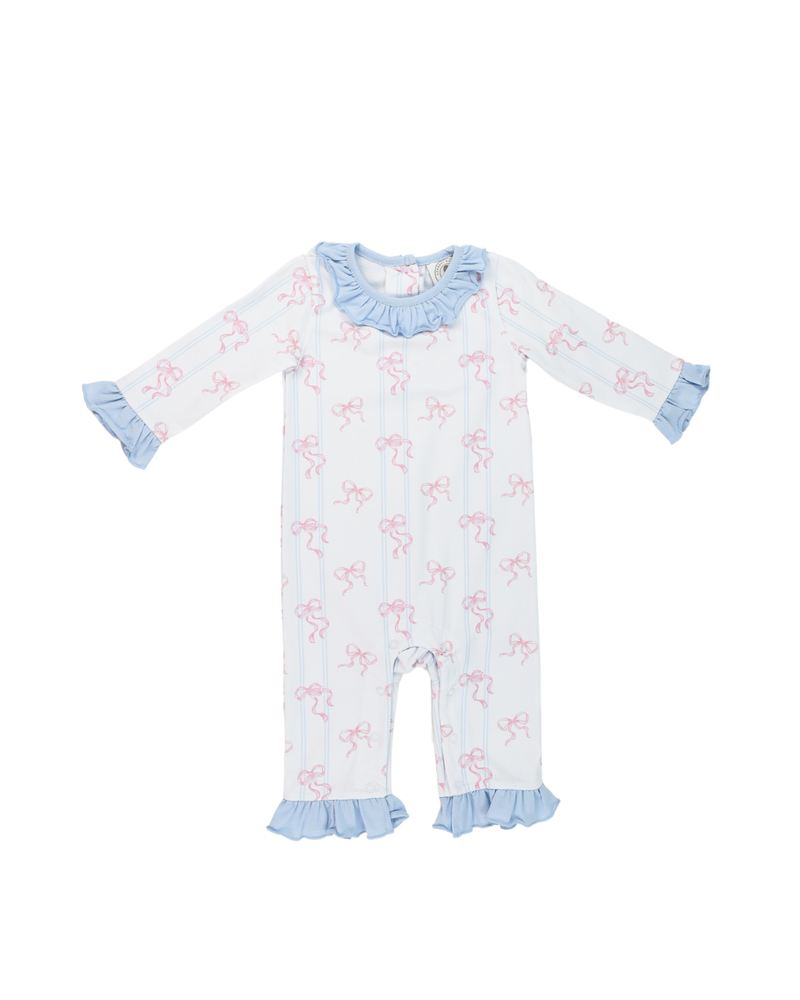 Cypress Row Bowtiful Riley Romper  {White/Pink/Lt. Blue}