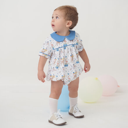 Cypress Row Party Animals Channing Bubble {White/Sky/Multi}