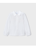 Mayoral 4133/4224 L/S Blouse and Tweed Shorts Set {Ivory/Blue} F25