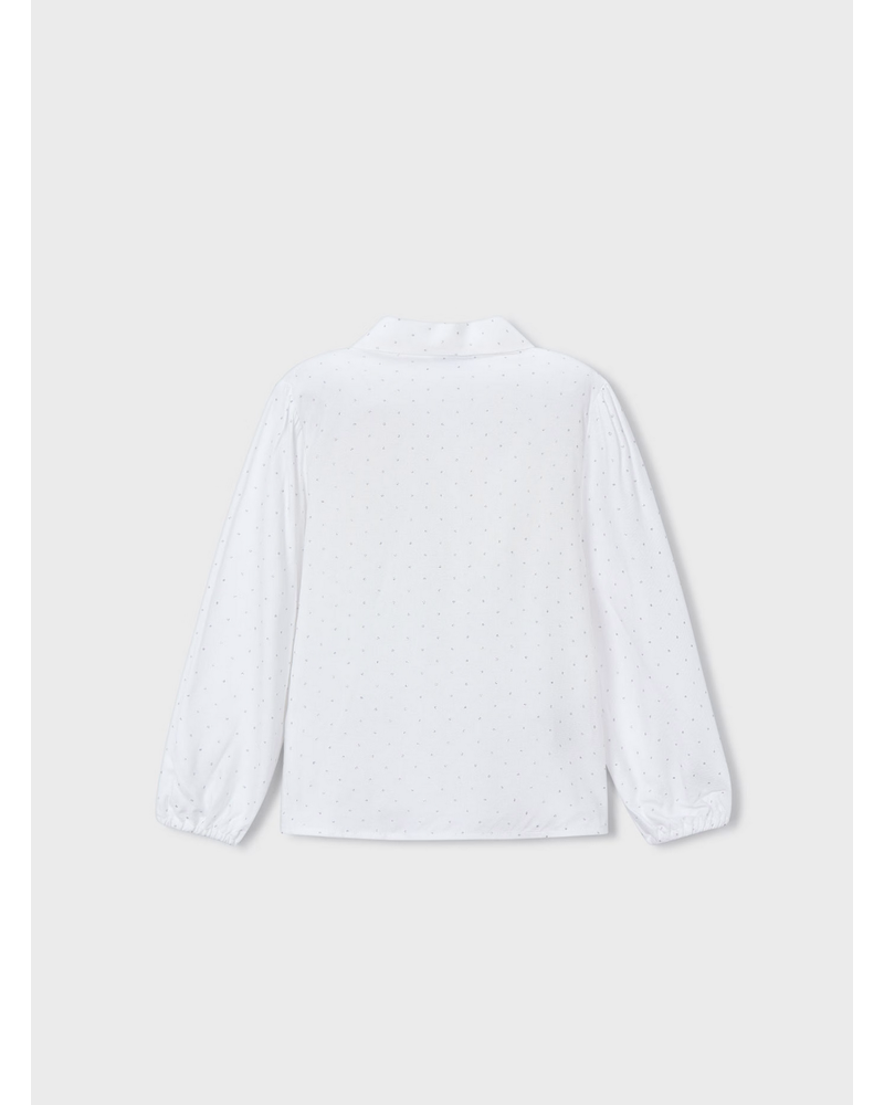 Mayoral Ruffle Collar or L/S Blouse w/ Plaid Short Set {Ivory/Navy}