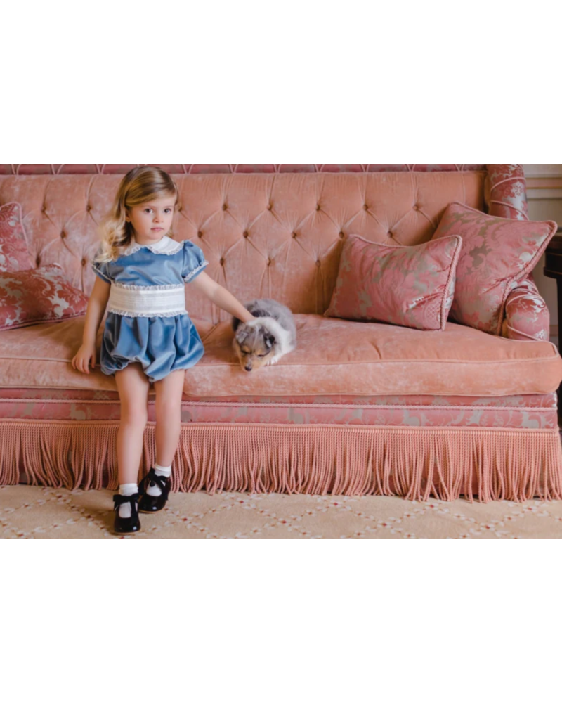 Sky Bubble w/ Lace Collar {Hunter Green Velvet}