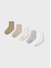 Mayoral Socks 6 Pack {Brown/Ivory/Gray}