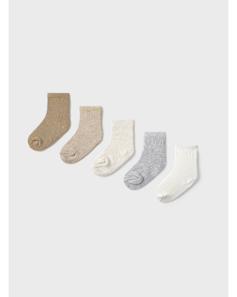 Mayoral Socks 6 Pack {Brown/Ivory/Gray}