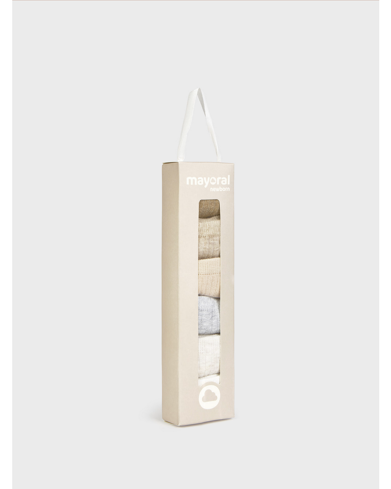 Mayoral Socks 6 Pack {Brown/Ivory/Gray}