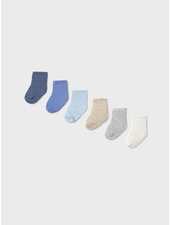 Mayoral Socks 6 Pack {Blue/Ivory/Gray}