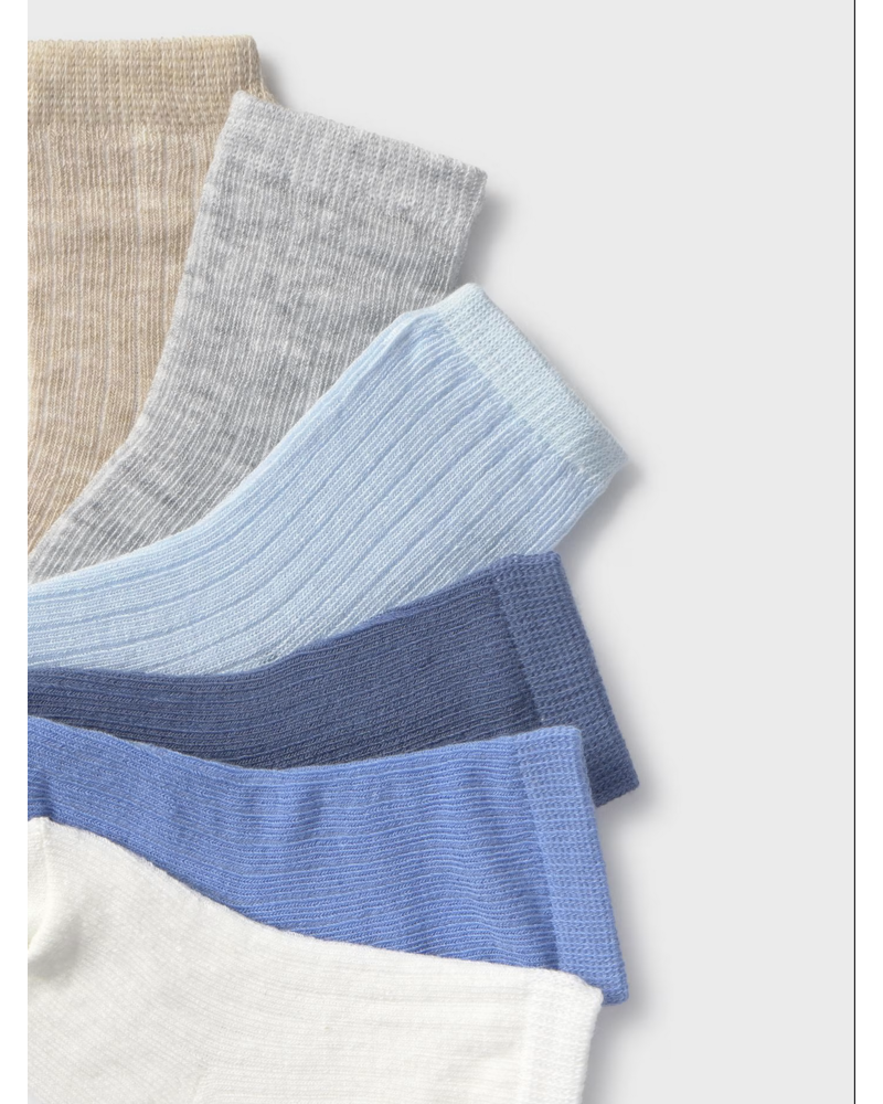 Mayoral Socks 6 Pack {Blue/Ivory/Gray}