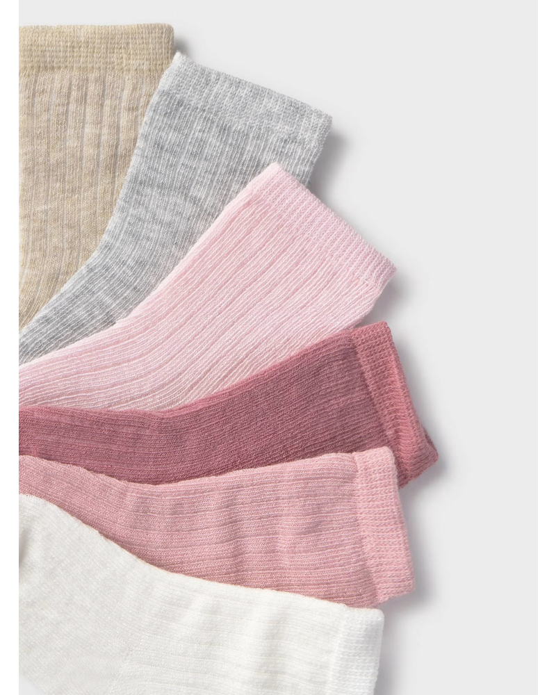 Mayoral Socks 6 Pack {Pink/Ivory/Gray}