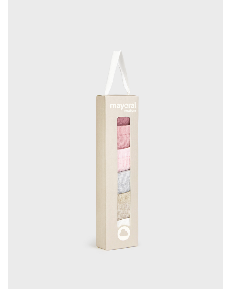 Mayoral Socks 6 Pack {Pink/Ivory/Gray}