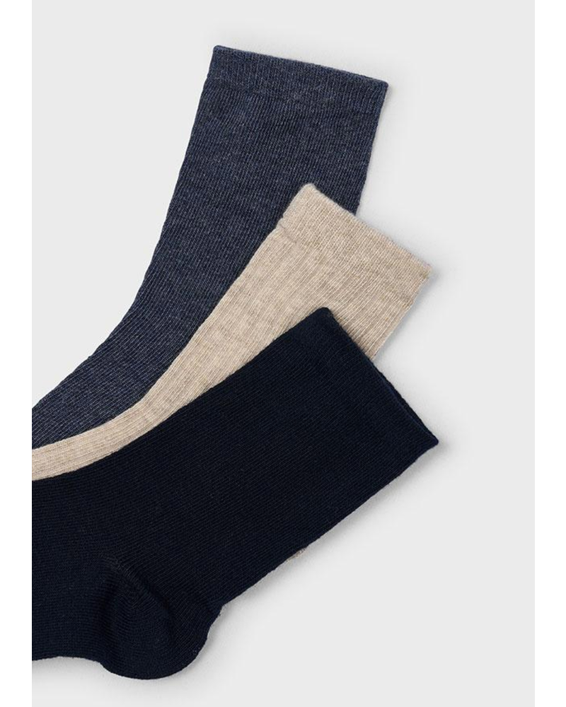 Mayoral 10051 3 Pk Socks {Ivory/Denim/Nvy}