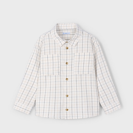 Mayoral Plaid Shirt/Pant Set {Crm/Blk/Denim/Grey}