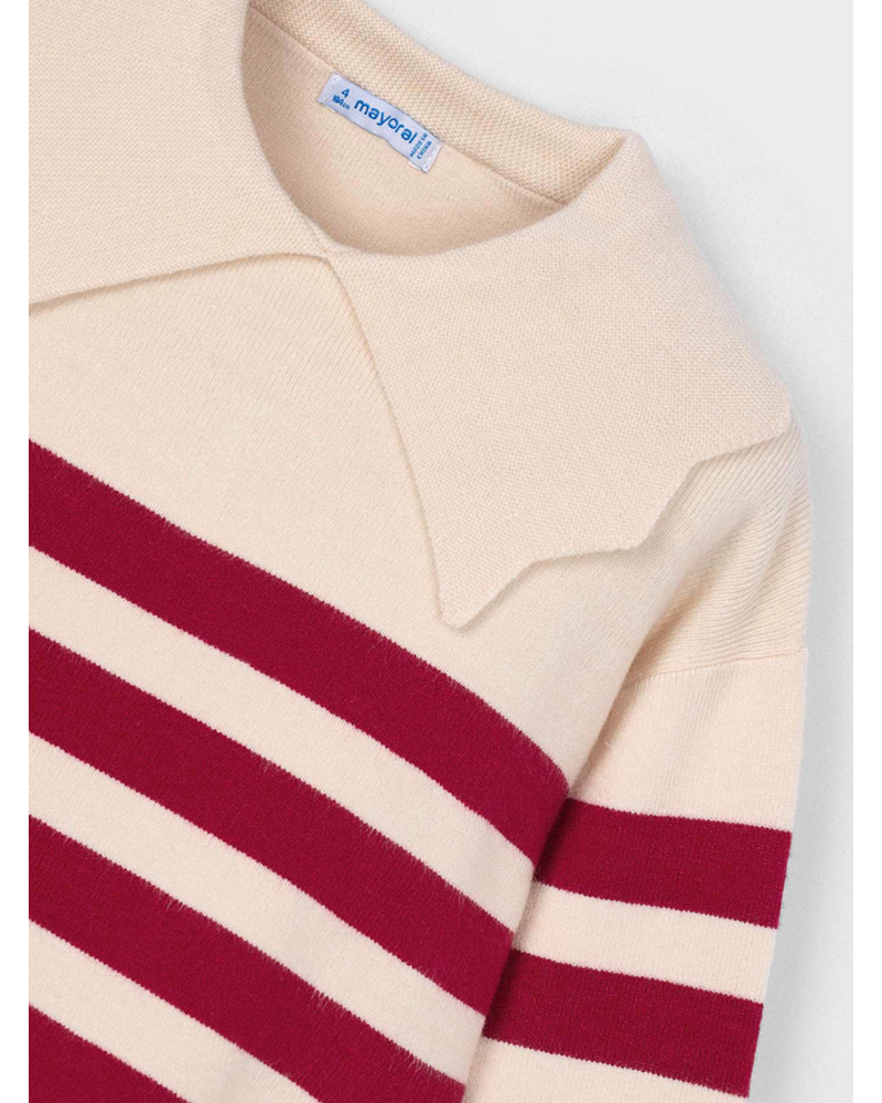 Mayoral Stripe Sweater/Jean  Set {Crm/Red/Denim} Tween