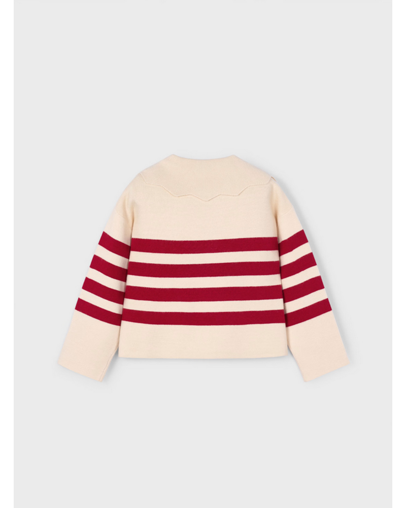 Mayoral Stripe Sweater/Jean  Set {Crm/Red/Denim} Tween