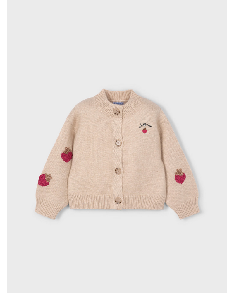 Mayoral 4309 Strawberry Cardigan {Taupe/Red} F25