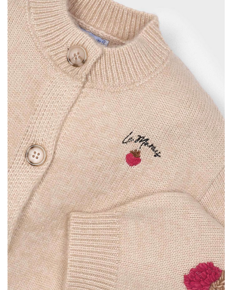 Mayoral 4309 Strawberry Cardigan {Taupe/Red} F25