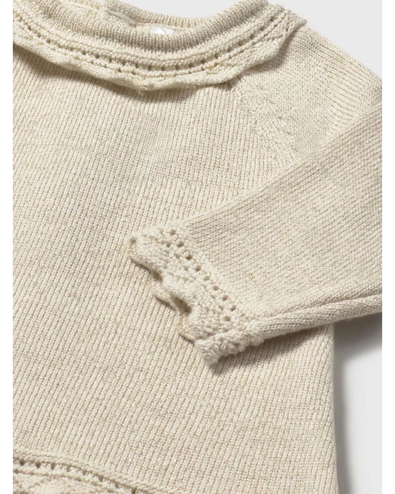 Mayoral Sweater & Shorts w/ Tights Set {Ivory/Olive}