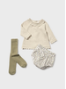 Mayoral Sweater & Shorts w/ Tights Set {Ivory/Olive}
