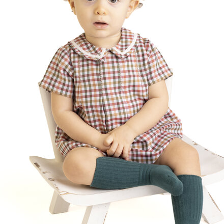 Sophie & Lucas Cider Checks Bubble {Olive/Cream/Mauve}