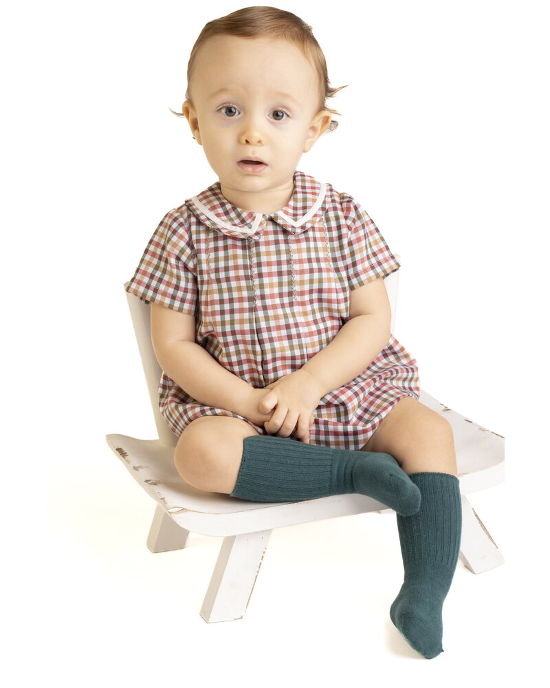Sophie & Lucas Cider Checks Bubble {Olive/Cream/Mauve}