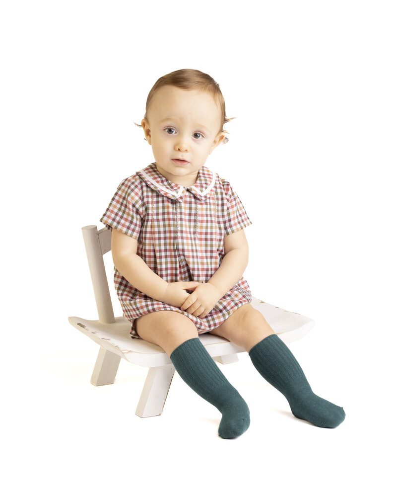 Sophie & Lucas Cider Checks Bubble {Olive/Cream/Mauve}