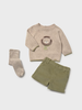 Mayoral Sweater & Shorts w/ Tights Set {Ivory/Olive}