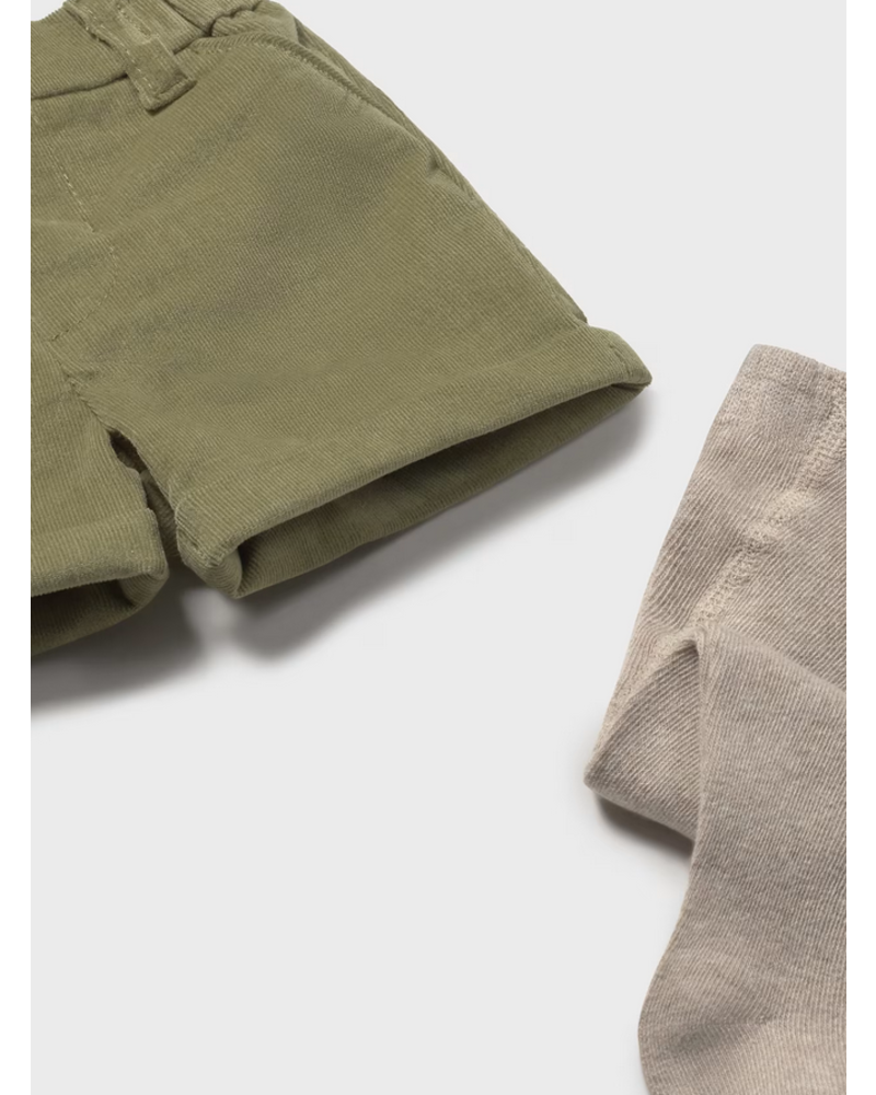 Mayoral Sweater & Shorts w/ Tights Set {Ivory/Olive}