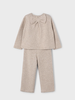 Mayoral Back Bow Jogging Set {Tan/Gold Shimmer}