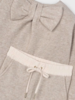 Mayoral Back Bow Jogging Set {Tan/Gold Shimmer}