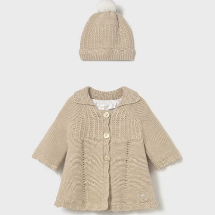 Mayoral Sweater & Hat Set {Tan}