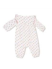 Angel Dear Petite Pointe Fleur L/S Petal Ruffle Romper