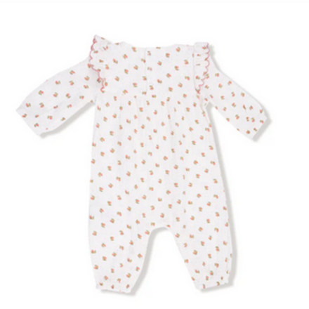 Angel Dear Petite Pointe Fleur L/S Petal Ruffle Romper
