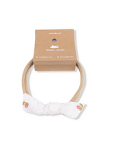 Angel Dear Petite Pointe Fleur Bow w/ Nylon Headband {Rose/Cream}
