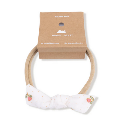 Angel Dear Petite Pointe Fleur Bow w/ Nylon Headband {Rose/Cream}