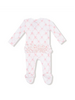 Angel Dear Ribbon Bow Trellis 2 Way Zipper Ruffle Back Footie {Pink}